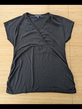 Thyme Maternity Black Wrap-Style Top